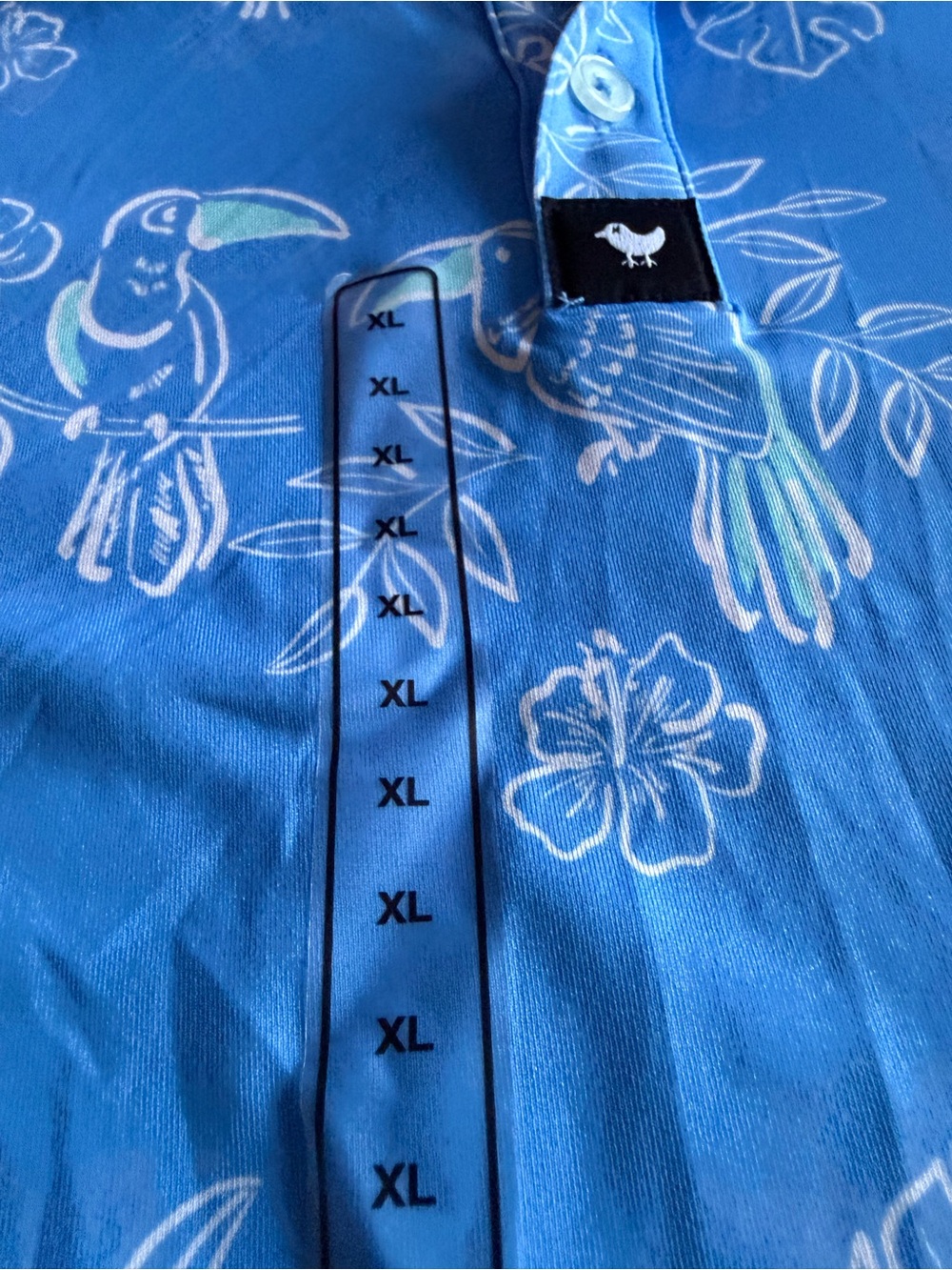 Bad Birdie Blue Tropical Toucan Golf Polo Shirt - Picture 3 of 4